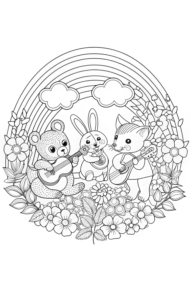 rainbow coloring pages