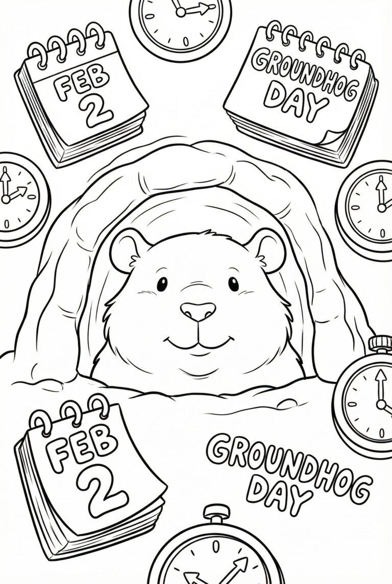 february coloring pages